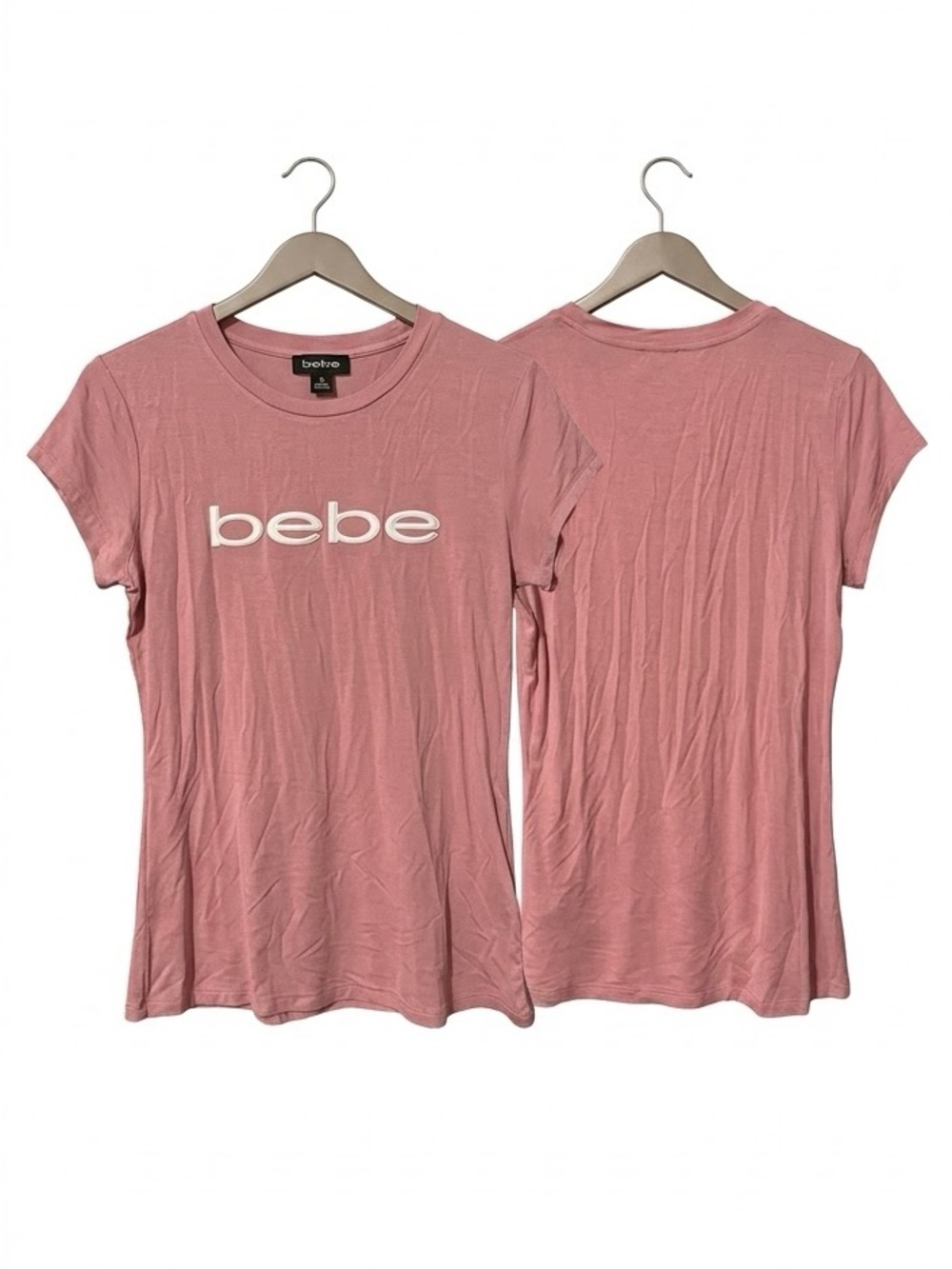 bebe Rose Pink Logo Short Sleeve Tee